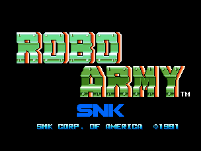 Robo Army title screen for Neo Geo CD